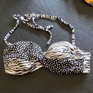 Swim bandeau top with straps